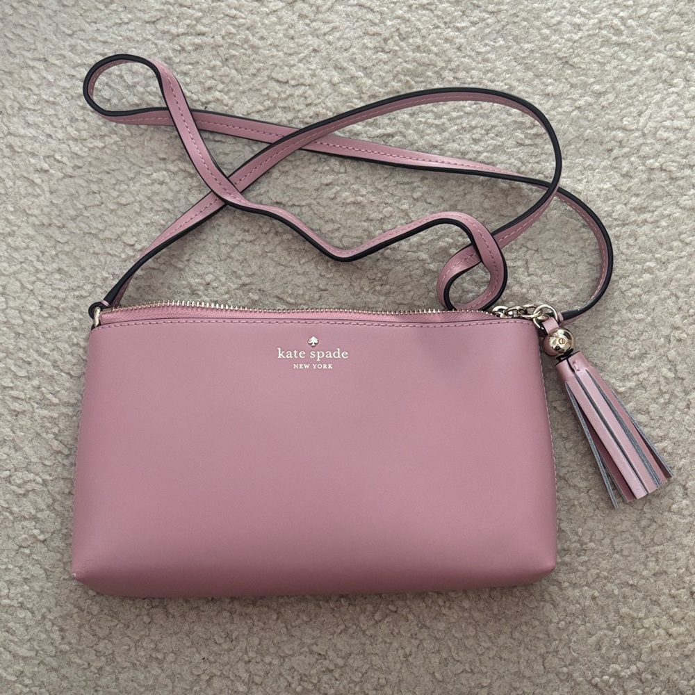 Kate Spade Mauve Crossbody Bag with Tassel